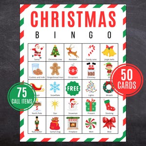 Bingo de Natal | Bingo de Natal para Imprimir | Bingo de Férias | Cartões de Bingo de Natal | Jogo de Bingo de Natal | Jogos de Festa de Natal