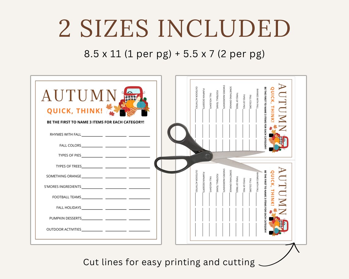 Autumn Party Games Bundle: 30 Printable Fall Activities (digital ...