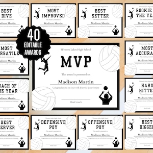 Certificados de vôlei feminino | Certificado de vôlei editável | Prêmios de vôlei | Prêmios de vôlei feminino | Prêmios de vôlei para impressão