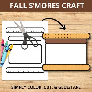 S&#39;mores Craft | S&#39;mores Craft for Kids | Fall Craft for Kids | Fall Craft Ideas | S&#39;mores Activity | Printable Fall Craft | Fall Pre K Craft