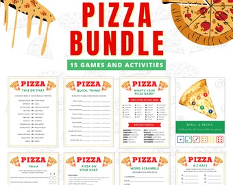 Pizza Party Game Bundle | 15 Fun Activities (Digital Download)