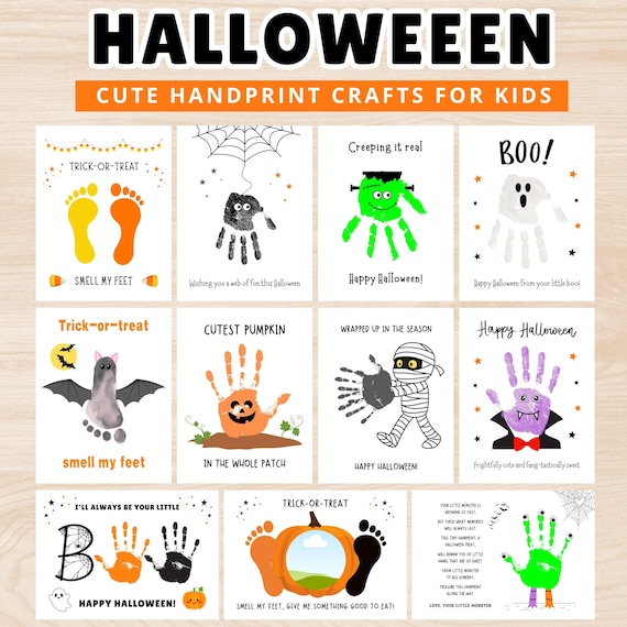 Halloween Handprint Crafts: Cute Halloween Crafts for Kids (Printable)