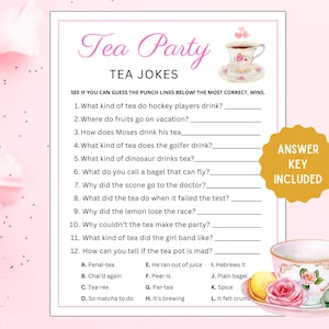Jeux de thé amusants | blagues sur le thé | Jeux de thé | Jeux de goûter | Jeux de thé à imprimer | Activités pour le goûter | Idées de goûter