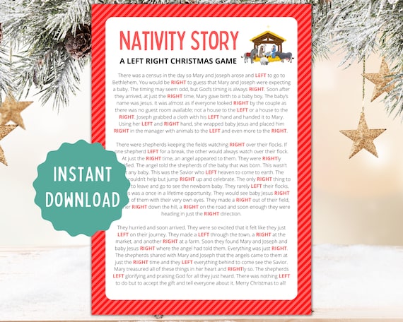 The Left Right Christmas Game {With Story + Print}