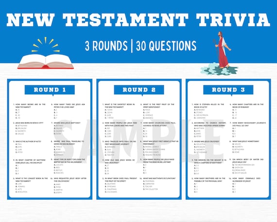 New Testament Trivia Game | Printable Bible Game (PDF)
