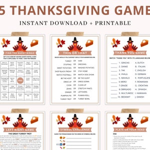 Thanksgiving Games | Thanksgiving Party Games | Thanksgiving Games for Adults Kids | Thanksgiving Game Bundle | Thanksgiving Games Printable