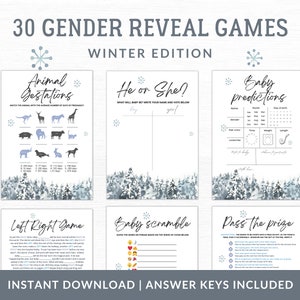 Winter Gender Reveal Games | Gender Reveal Games | Winter Gender Reveal | Christmas Gender Reveal Games | Gender Reveal Snow | Printable