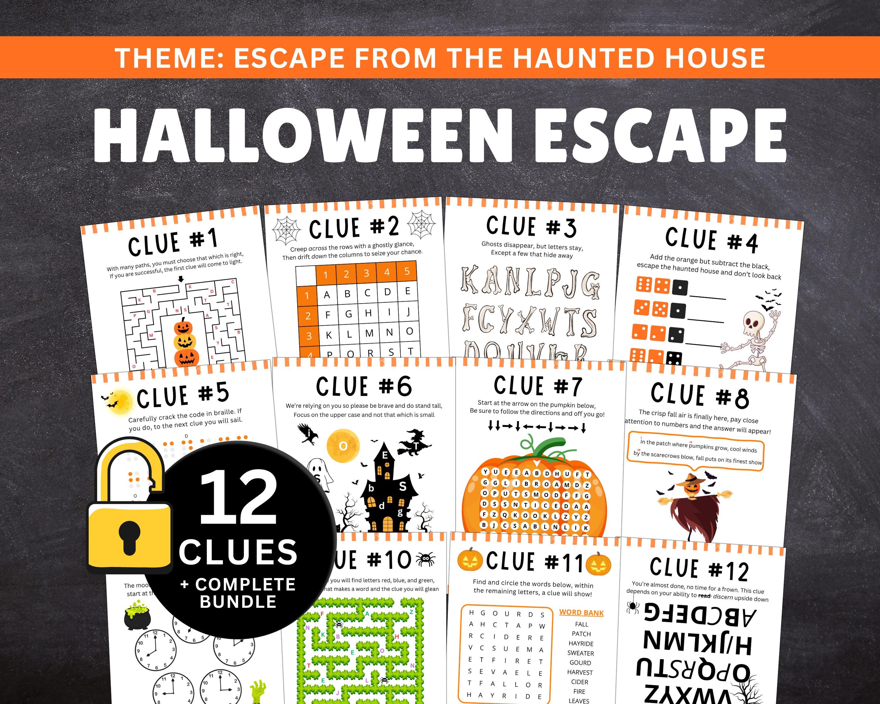 Halloween Escape Room Game: Printable Puzzle Kit (Instant Download)