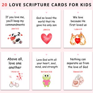 Liebe Bibel Vers Karten | Valentinstag Schriftkarten | Christliche Lunchbox Karten | Christliche Valentinsgrüße für Kinder | Druckbare Bibel-Vers-Karten