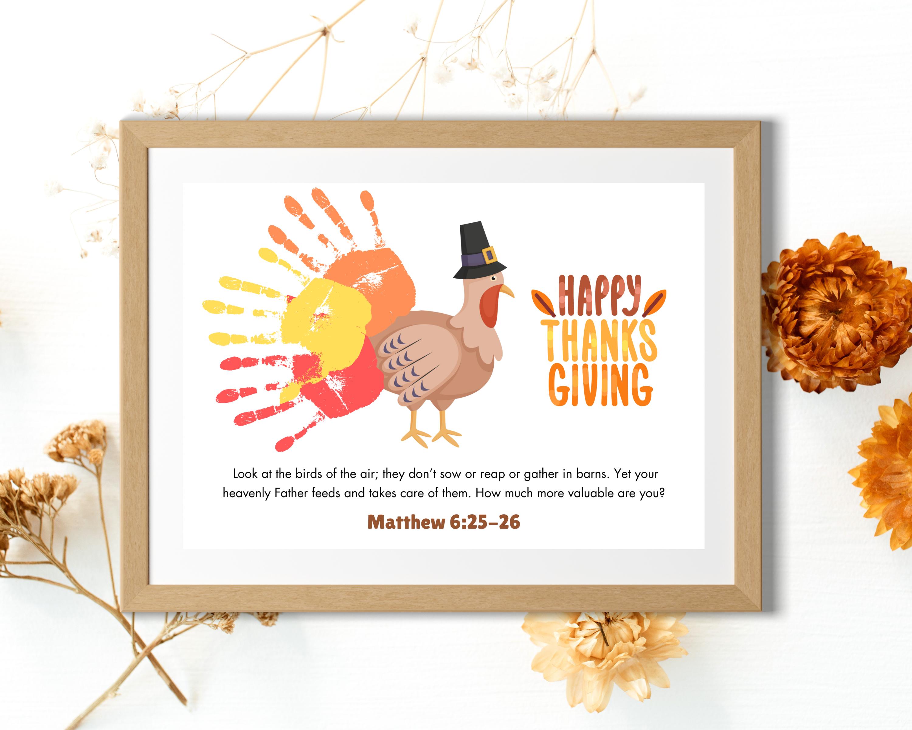 Hand Lettered Thanksgiving Scripture Thanksgiving Bible Handprint Craft: Christian Art (digital Download) - Etsy