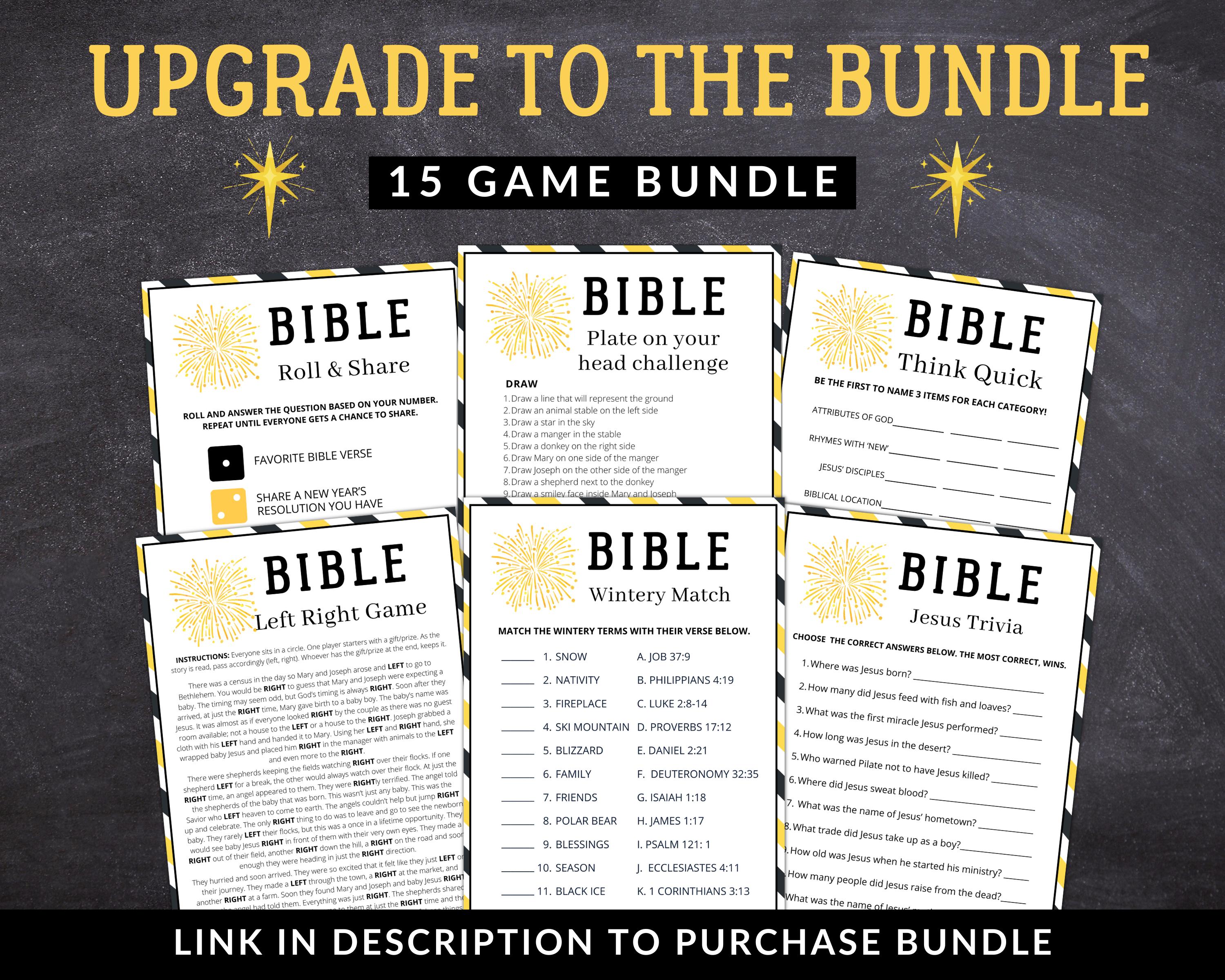 New Years Bible Game | Left Right Christian Party (printable) - Etsy