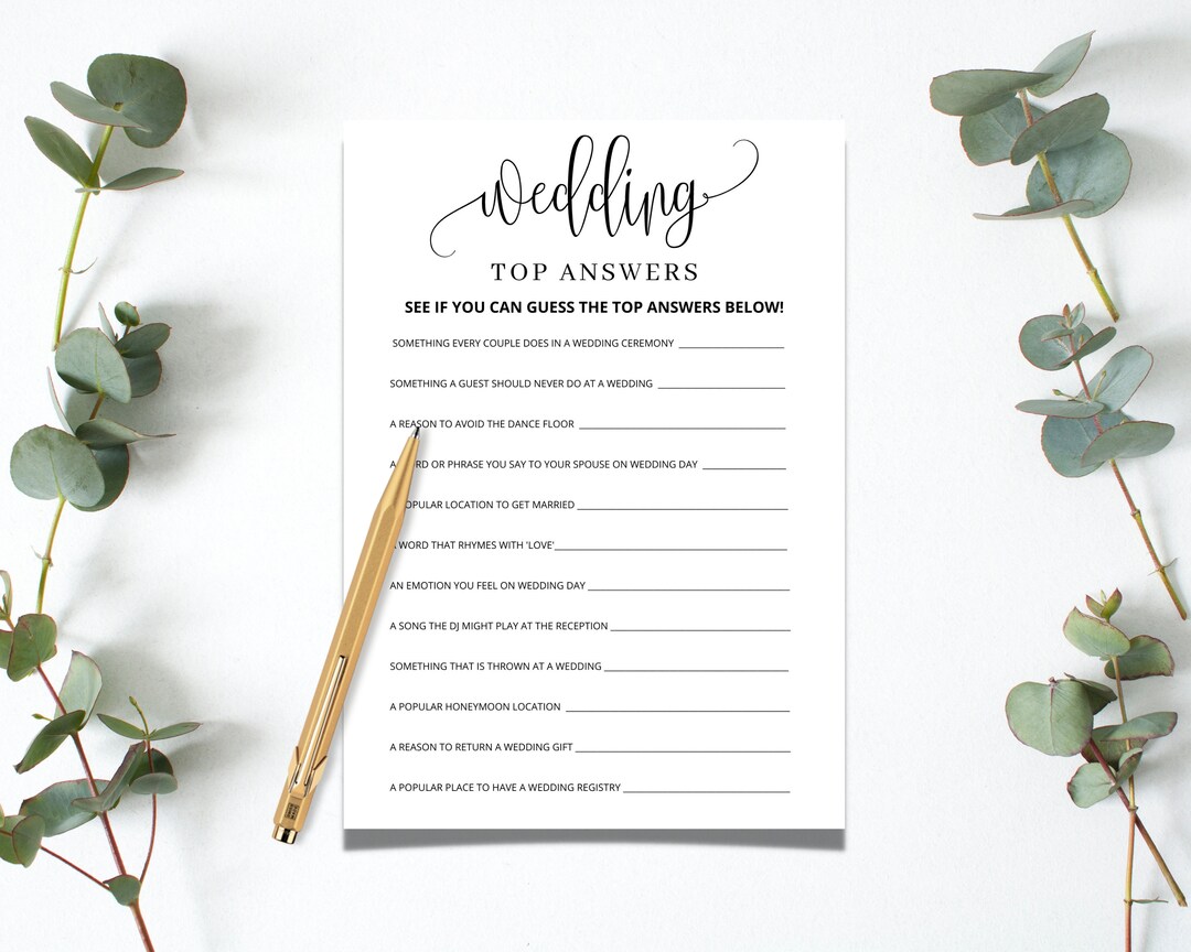 Wedding Top Answers Wedding Games Wedding Reception Games Wedding Games