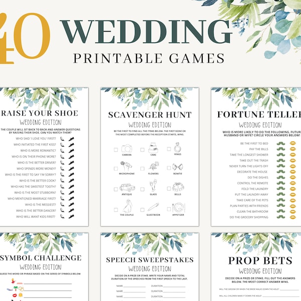 Wedding Games | Wedding Games Digital | Wedding Games for Guests | Wedding Bingo | Wedding Games Bundle | Wedding Reception Games