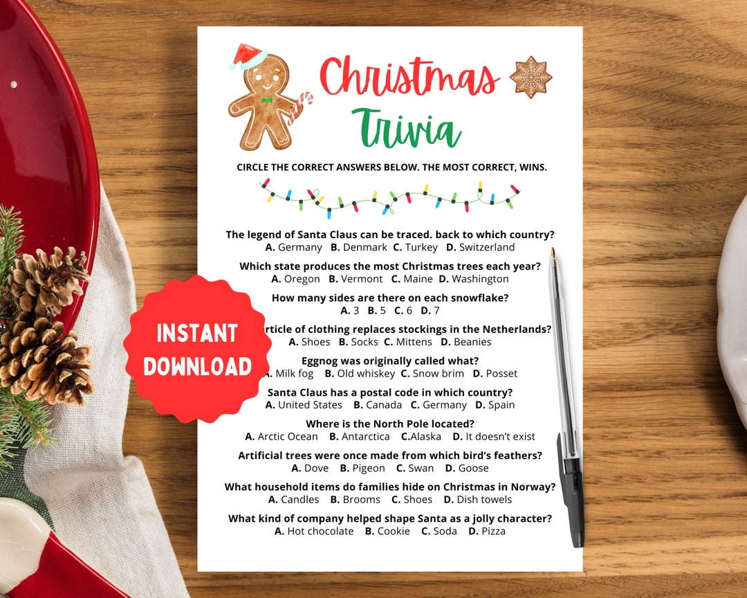 Christmas Trivia Christmas Game Night Fun Christmas Games Christmas Party Games Christmas Games