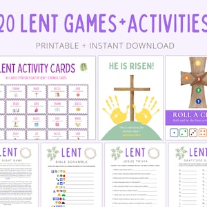 Lent Bundle | Lent Games | Lent Activities for Kids | Lenten Activities | Lent Church Bible Games | Lent Craft for Kids | Lent Printable