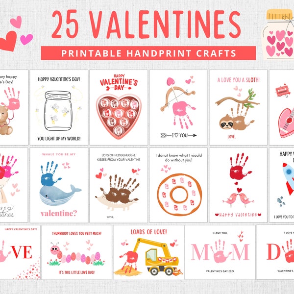 Artisanat d'empreintes de main pour la Saint-Valentin | Artisanat de la Saint-Valentin pour les enfants | Bricolage préscolaire pour la Saint-Valentin | Artisanat de la Saint-Valentin pour les tout-petits | Art de l'empreinte de la main de la Saint-Valentin