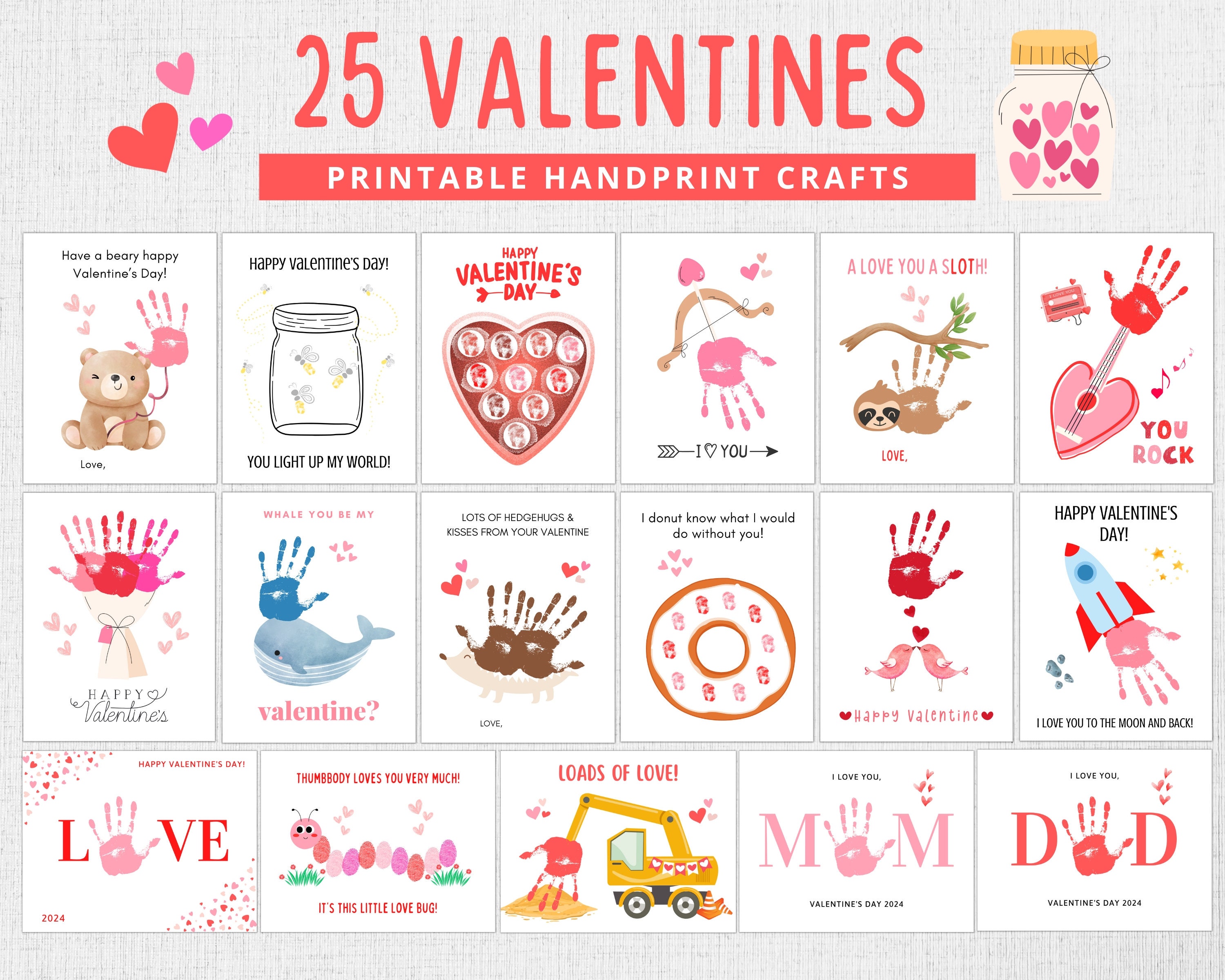 Valentine handprint craft 2025
