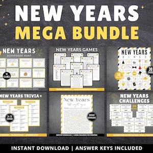 New Years Games | Printable New Years Games | New Years Eve Games | New Years Trivia | New Years Bingo | New Years Party Games | 2025 Games
