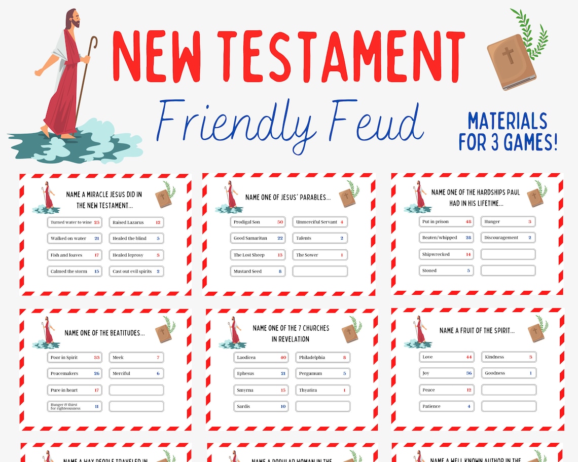 Bible Feud Game Bible Trivia Bible Family Feud Bible Etsy UK