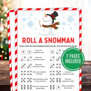 Roll a Snowman | Snowman Game | Christmas Game for Kids | Roll a Snowman Dice Game | Christmas Activities Kids | Christmas Craft For Kids