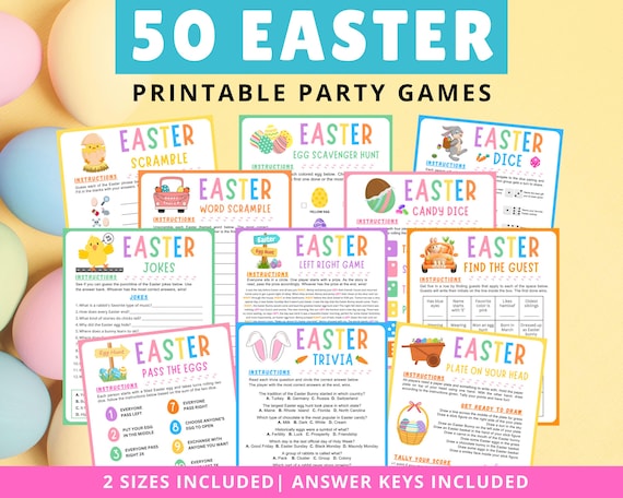 Easter Games | Printable Easter Games | Easter Trivia | Easter Left Right | Easter Party Games | Easter Activities | Easter Game Kids Adults