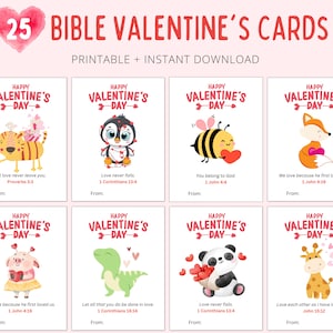 Biglietti di San Valentino con versetti della Bibbia / Biglietti di San Valentino cristiani per bambini / Biglietti delle Scritture di San Valentino / Biglietti di San Valentino della Bibbia / Biglietti di San Valentino stampabili