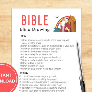 Bible Blind Drawing | Bible Game | Bible Games for Adults Kids Teens | Bible Trivia Game | Christian Games | Youth Group Game | Printable