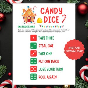 Christmas Candy Dice | Candy Dice Game | Christmas Game for Kids | Christmas Game School | Christmas Candy Game | Christmas Family Game