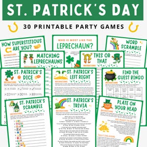 St. Patrick&#39;s Day Games | Printable St. Patrick&#39;s Day Games | St. Patrick&#39;s Day Trivia | St. Patty&#39;s Games | St. Patrick&#39;s Games Adults Kids