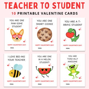 Professor Valentines para alunos | Professor Valentines para a classe | Professor para aluno Valentines | Printable Valentines | Cute Valentine Class