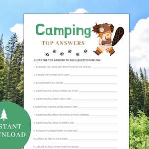 Top Answers | Camping Games | Camping Games Kids Families Adults | Camping Games Printable | Camping Activities | Campfire Games