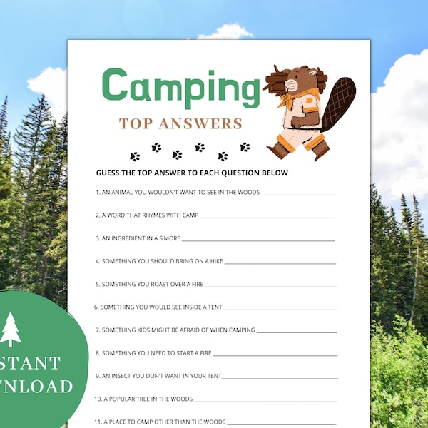 Top Answers | Camping Games | Camping Games Kids Families Adults | Camping Games Printable | Camping Activities | Campfire Games