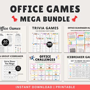 Paquete MEGA de juegos para fiestas de oficina / Rompehielos imprimibles (descarga digital)