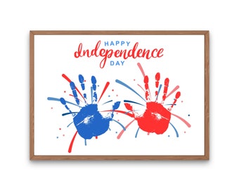 4th of July Handprint Art | Patriotic Keepsake (Digital Download)