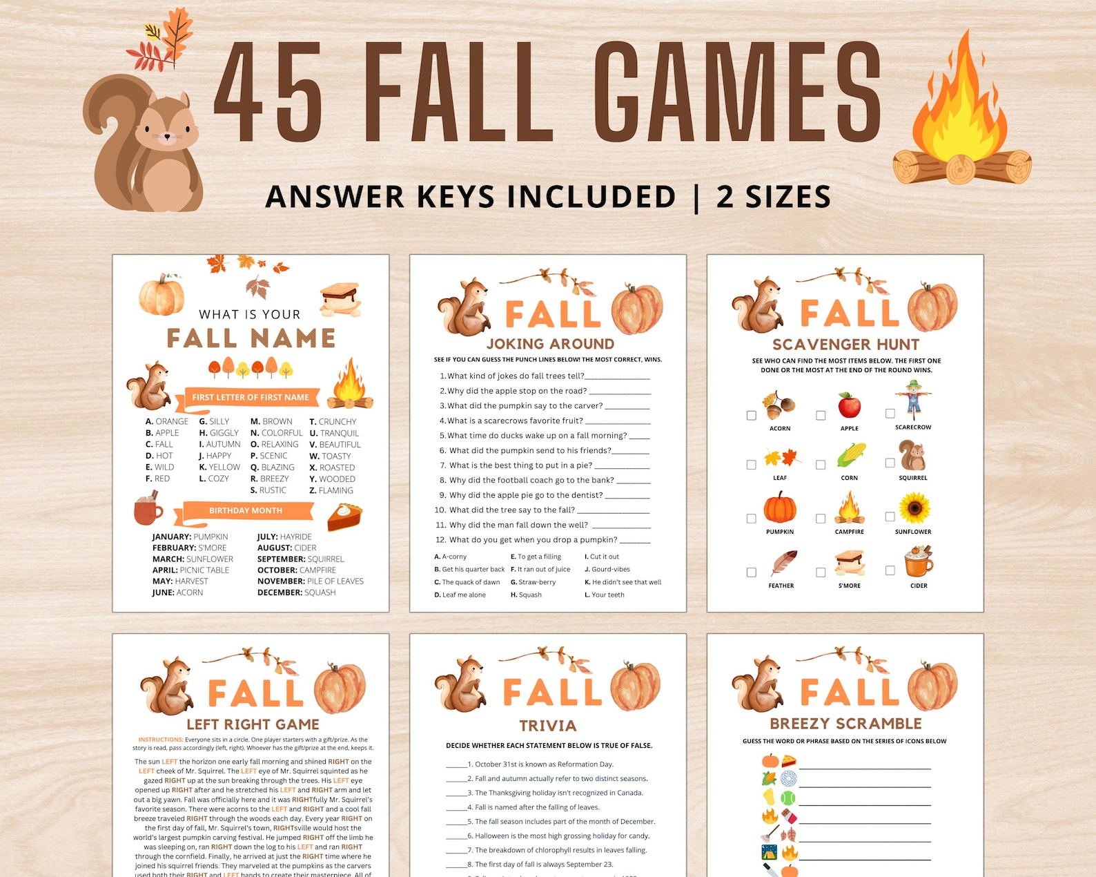 Fall Games Mega Bundle: Printable Autumn Games & Activities (digital ...