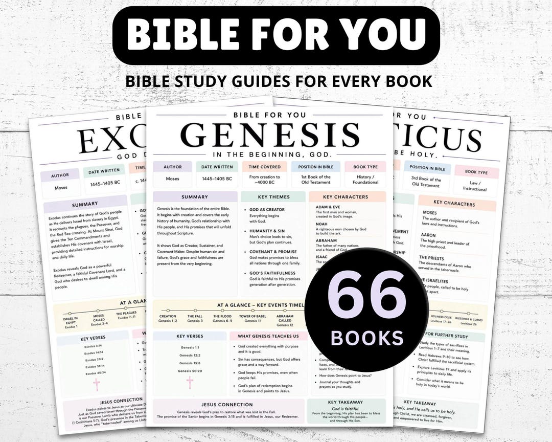 Bible Study Guides: Summaries for All 66 Books (printable) - Etsy