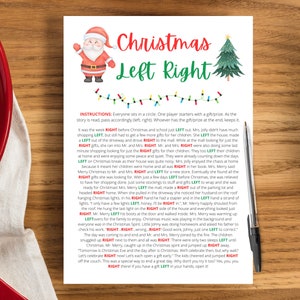 Left Right Christmas Game | Christmas Pass the Prize | Right Left Game | Christmas Pass Game | Christmas Game Adults Kids | Printable Games