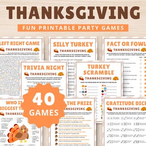 Thanksgiving Games | Thanksgiving Party Games | Fun Thanksgiving Games | Thanksgiving Games Printable | Thanksgiving Games for Adults Kids