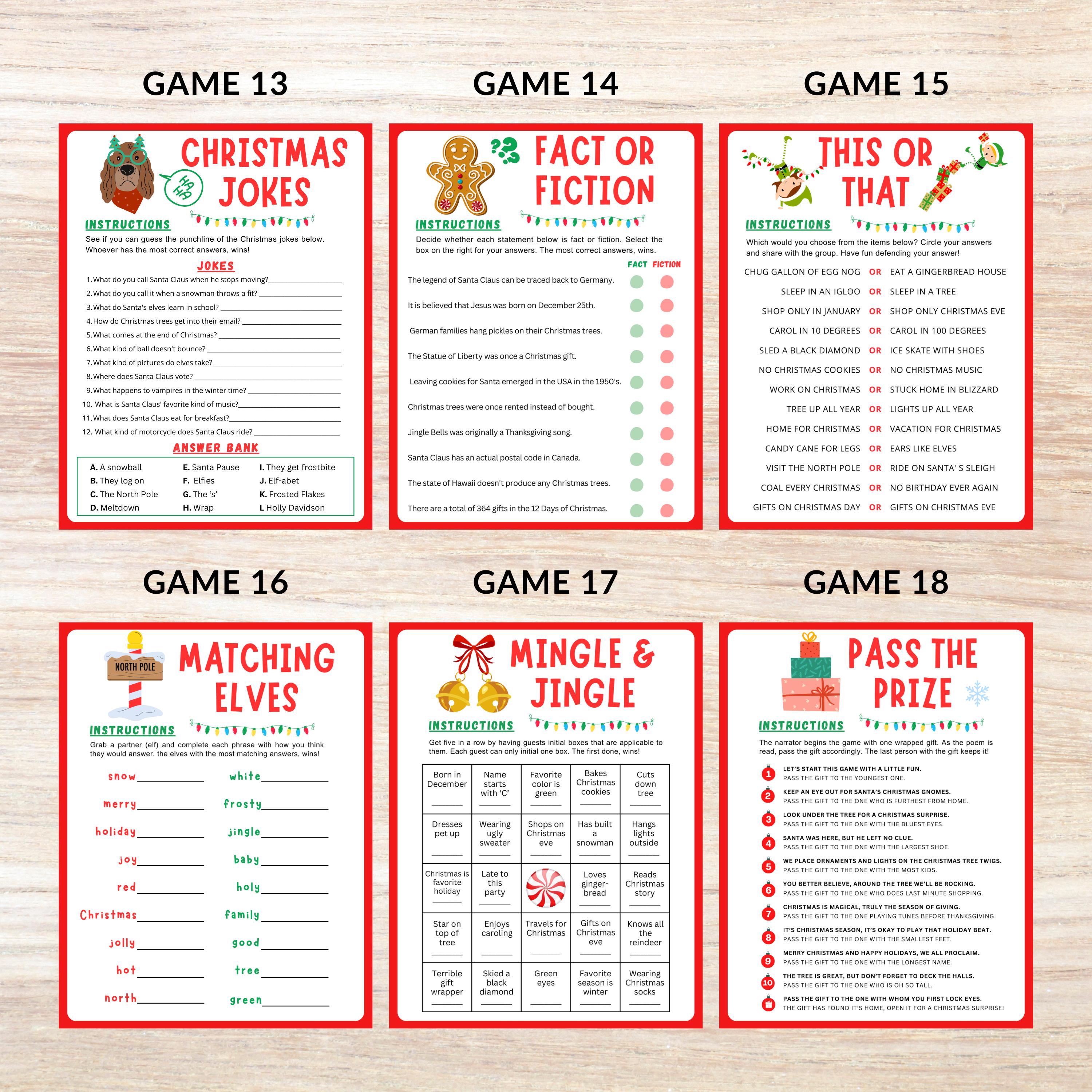Printable Christmas Games Bundle: 50 Fun Holiday Party Games (digital ...