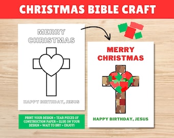 Weihnachtsbibel zum basteln: Happy Birthday Jesus zum Ausmalen (Digitaler Download)