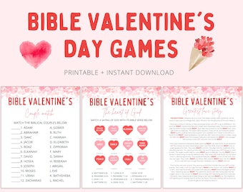 Valentine's Bible Games Bundle | Church Party, Printable (Digital Download)