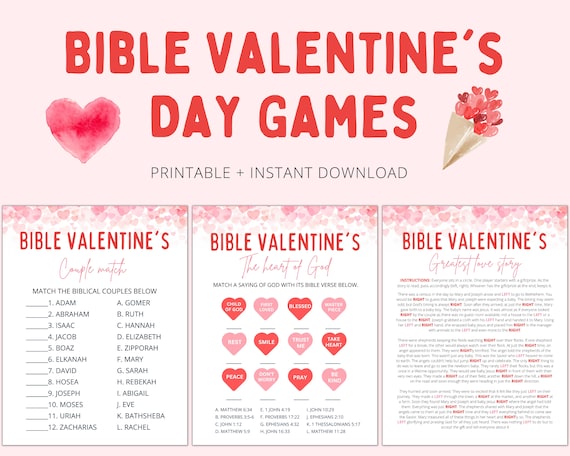 Valentine's Bible Games Bundle | Church Party, Printable (Digital Download)
