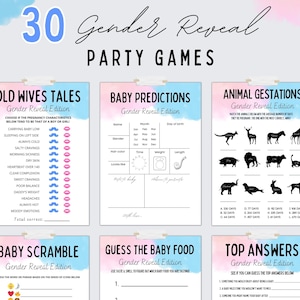 Gender Reveal Games Bundle | Gender Reveal Games | Gender Reveal Party Games | Blue  Pink Gender Reveal | Gender Reveal Ideas | Printable