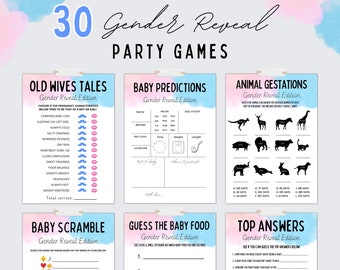 Gender Reveal Games Bundle | Gender Reveal Games | Gender Reveal Party Games | Blue  Pink Gender Reveal | Gender Reveal Ideas | Printable