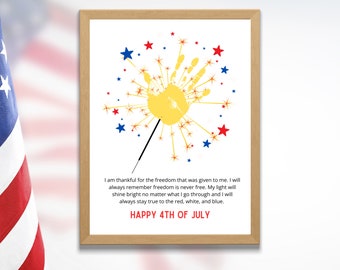 4th of July Handprint Art | Patriotic Keepsake (Digital Download)