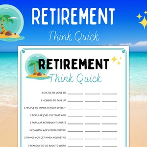 Retirement Think Quick | Retirement Party Games | Funny Games | Fun Retirement Party Game | Retirement Scattegories | Instant Download |