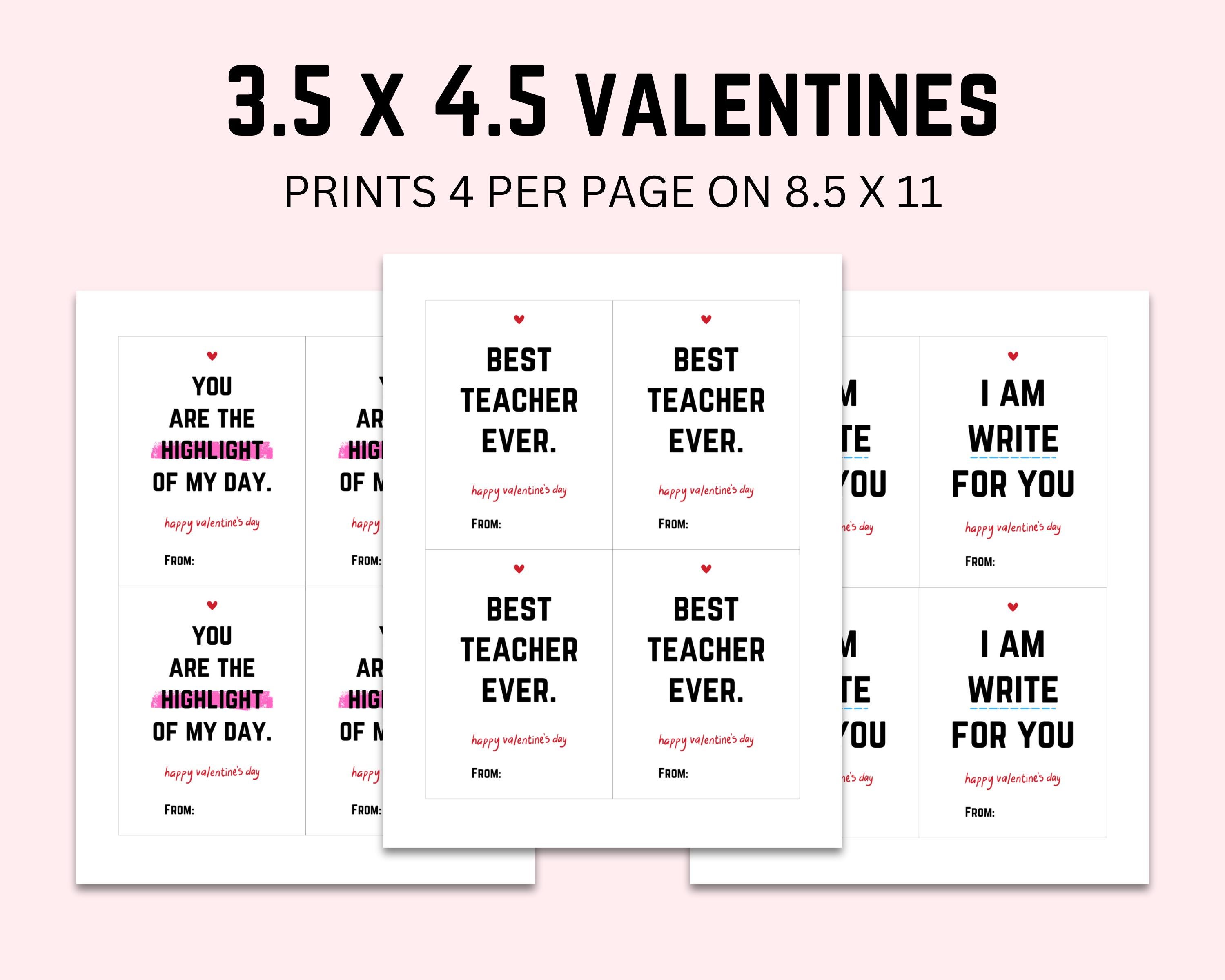 Funny Teacher Valentines: Printable Cards for Coworkers (digital