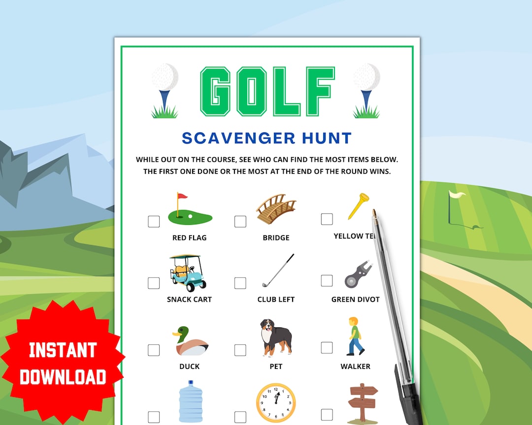 Golf Scavenger Hunt Golf Games Golf Games Kids Adults Golf Party Games