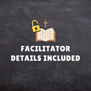 Puede incluir: Imagen sobre un fondo oscuro con un candado amarillo, un libro abierto con una cruz encima y el texto blanco "FACILITATOR DETAILS INCLUDED". La imagen sugiere un tema de seguridad e informaci&oacute;n.