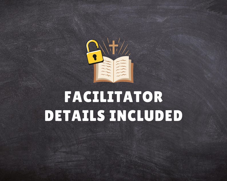 Puede incluir: Imagen sobre un fondo oscuro con un candado amarillo, un libro abierto con una cruz encima y el texto blanco "FACILITATOR DETAILS INCLUDED". La imagen sugiere un tema de seguridad e informaci&oacute;n.